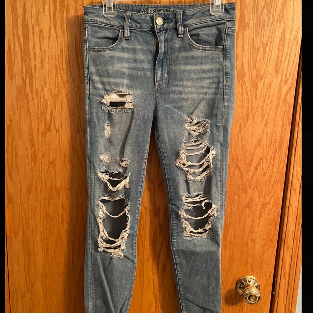 American Eagle distressed skinny jeans